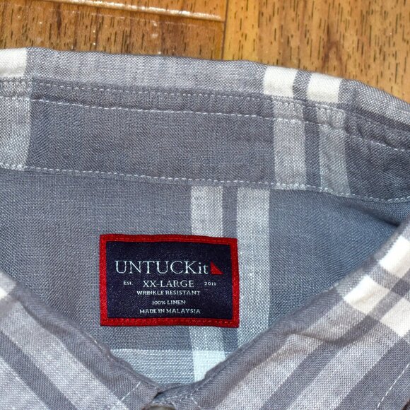 UNTUCKit Long sleeve Linen Button Front Shirt Sz XXL - Picture 3 of 3